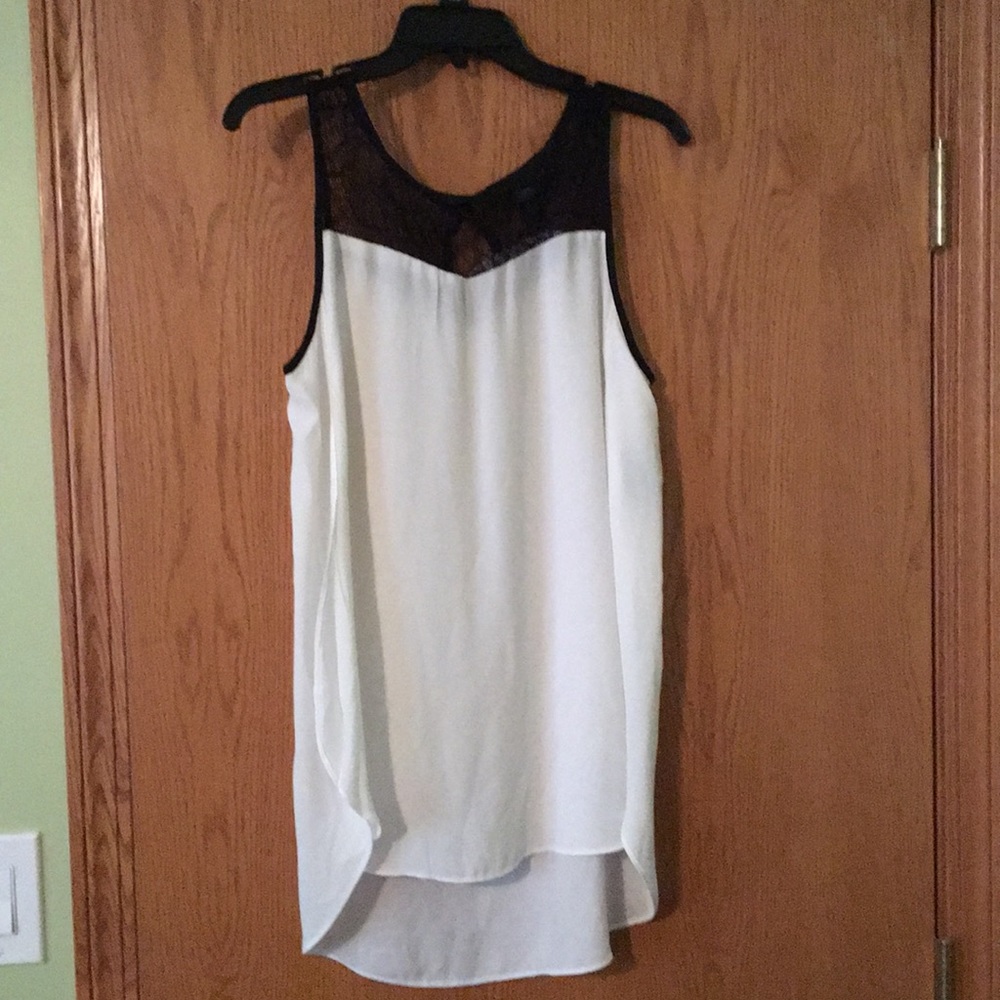 Black & white dressy tank top blouse